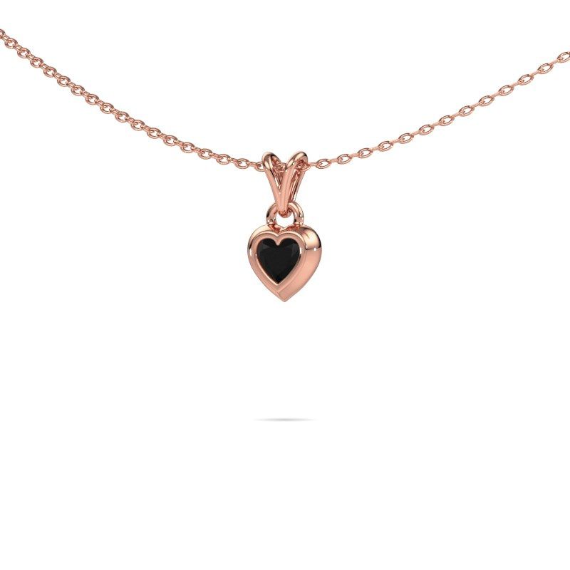 Pendant Charlotte Heart 585 rose gold black diamond 0.30 crt
