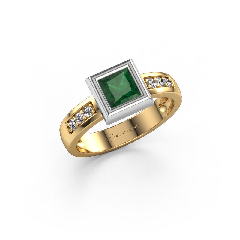 Ring Charlotte Square 585 Gold Smaragd 5 mm