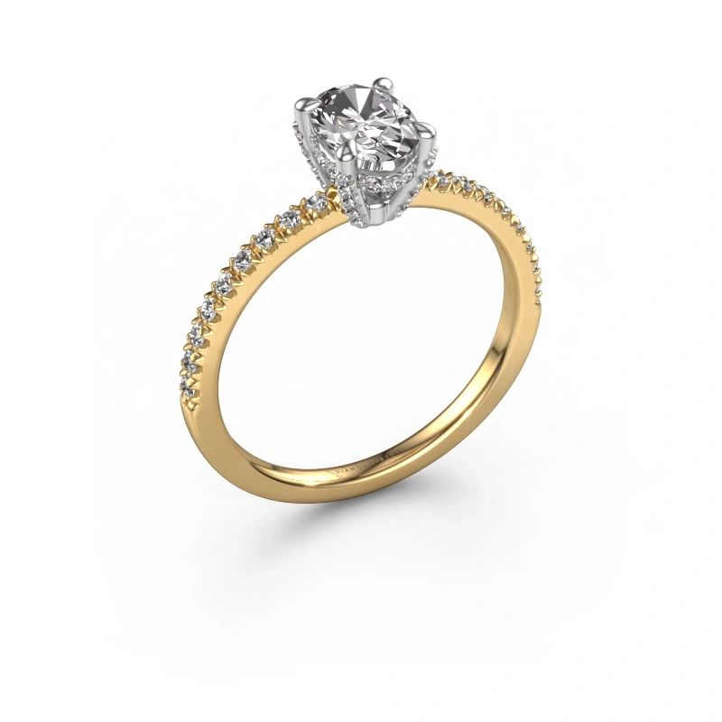 Engagement ring Saskia 1 OVL 585 gold zirconia 7x5 mm
