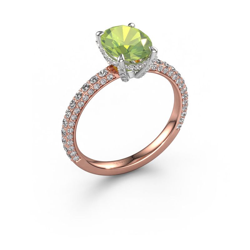 Verlobungsring Saskia 2 OVL 585 Roségold Peridot 9x7 mm