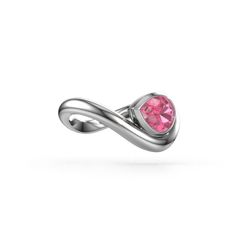 Bague Lena 585 or blanc saphir rose 8x6 mm