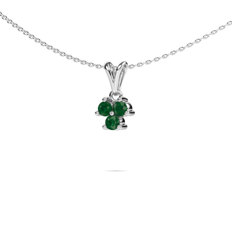 Pendant Shirlee 585 white gold emerald 3 mm