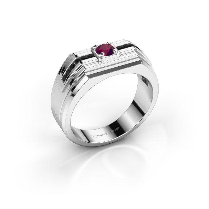 Image de Bague pour homme Oliver<br/>585 or blanc<br/>Rhodolite 4 mm