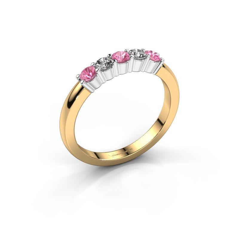 Afbeelding van Ring yasmin 5<br/>585 goud<br/>Roze saffier 3 mm