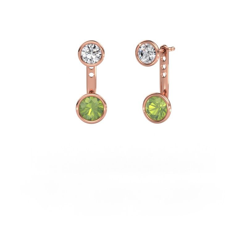 Ohrringe Halle 585 Roségold Peridot 6 mm