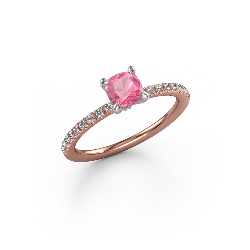 Engagement ring Crystal CUS 2 585 rose gold pink sapphire 5 mm