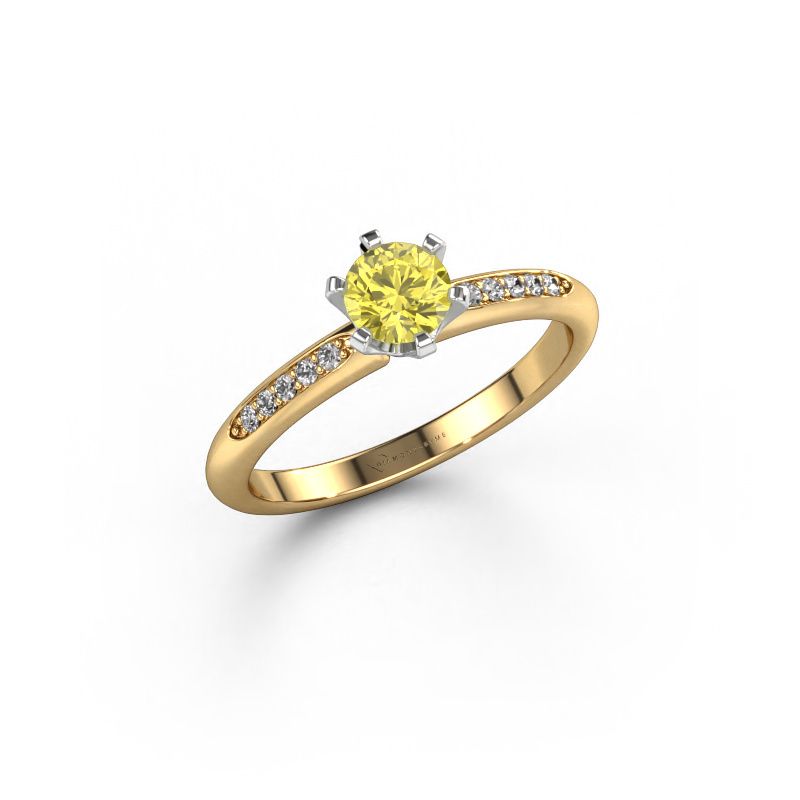Engagement ring Tiffy 2 585 gold yellow lab grown diamond 4.7 mm
