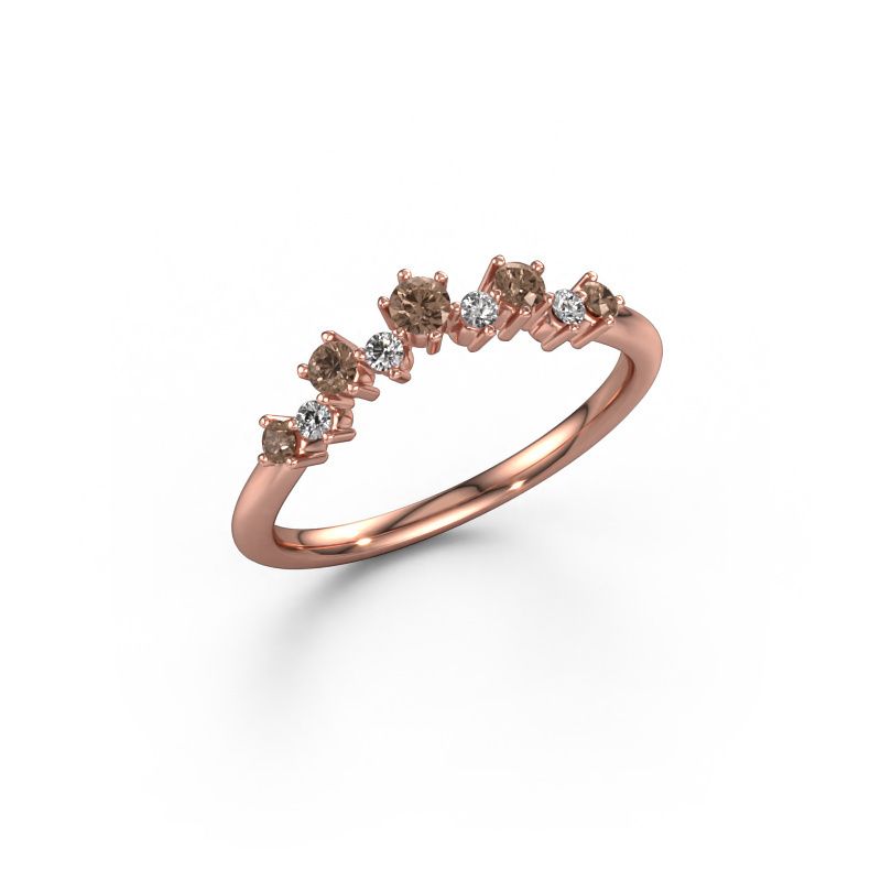 Bague superposable Carly A 585 or rose diamant brun 0.272 crt