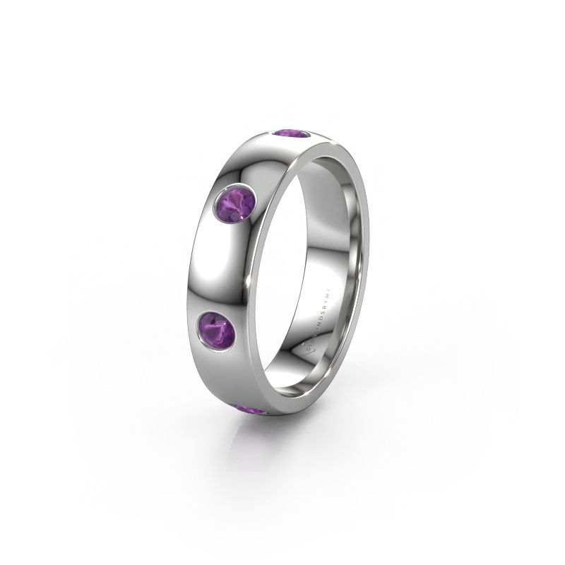 Wedding ring WH0105L25BP 950 platinum amethyst 3 mm ±5x2 mm