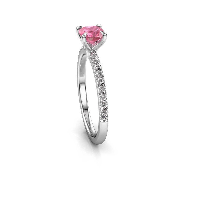 Image of Engagement Ring Crystal Cus 2<br/>585 white gold<br/>Pink sapphire 5 mm