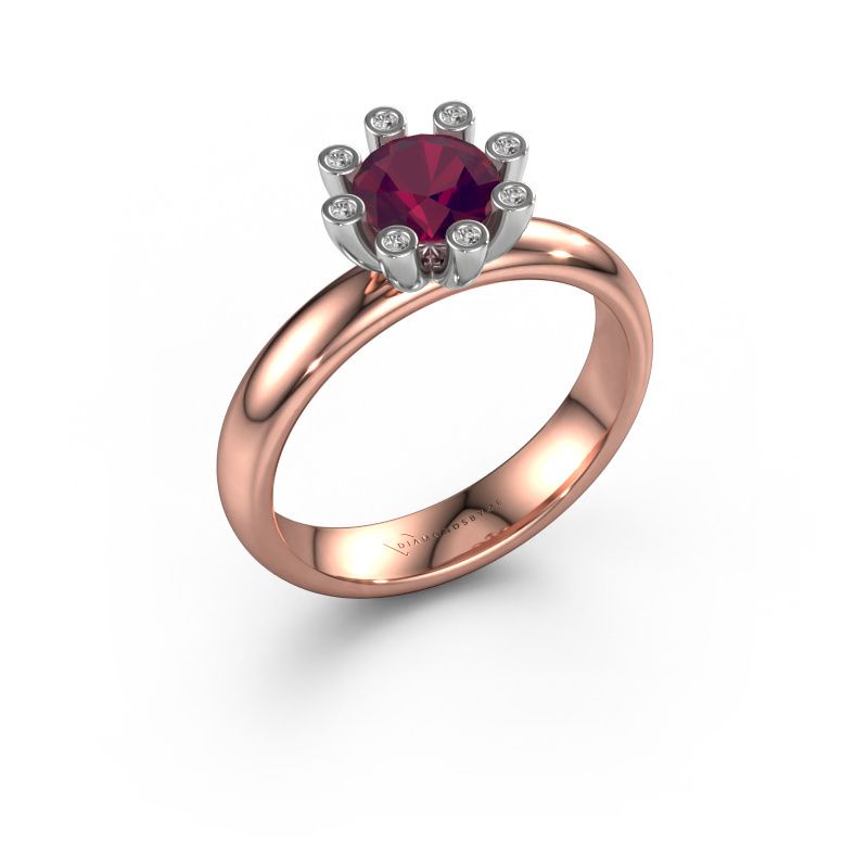 Bague Carola 3 585 or rose rhodolite 6 mm