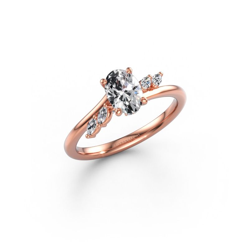 Engagement ring Rosalee OVL 585 rose gold diamond 0.900 crt