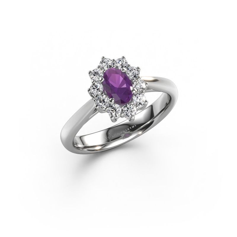 Verlobungsring Leesa 1 express 585 Weißgold Amethyst 6x4 mm