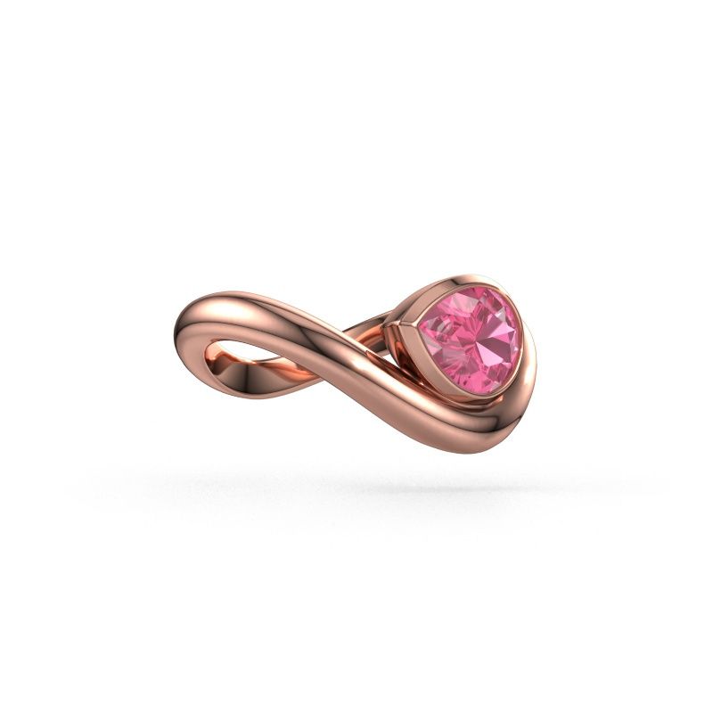 Bague Lena 585 or rose saphir rose 8x6 mm