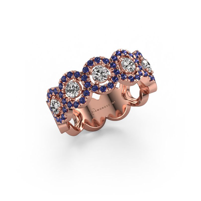 Ring Tanisha 585 rosé goud saffier 1.2 mm