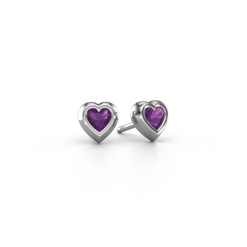 Stud earrings Charlotte 585 white gold amethyst 4 mm