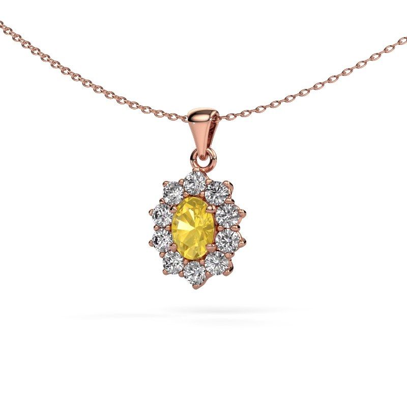 Anhänger Leesa 585 Roségold Gelb Saphir 7x5 mm
