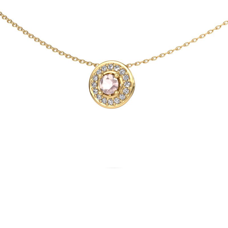 Pendant Agaat 585 gold morganite champagne 4 mm