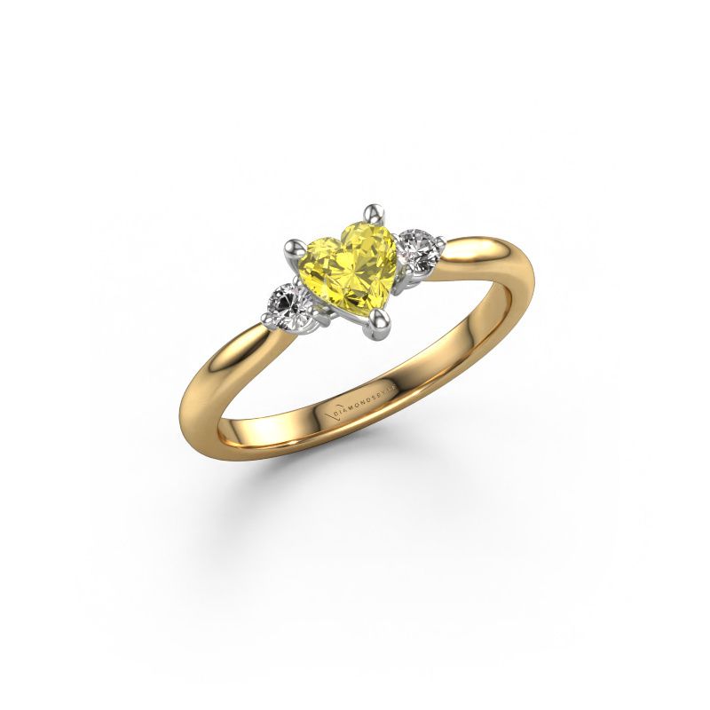Engagement ring Lieselot HRT 585 gold yellow lab grown diamond 5 mm