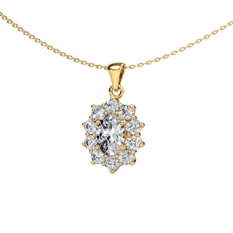 Pendentif Leesa 585 or jaune diamant synthétique 2.10 crt