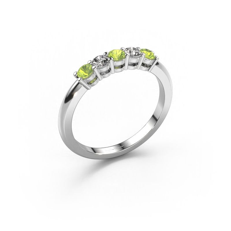 Ring Michelle 5 950 platina peridoot 3 mm