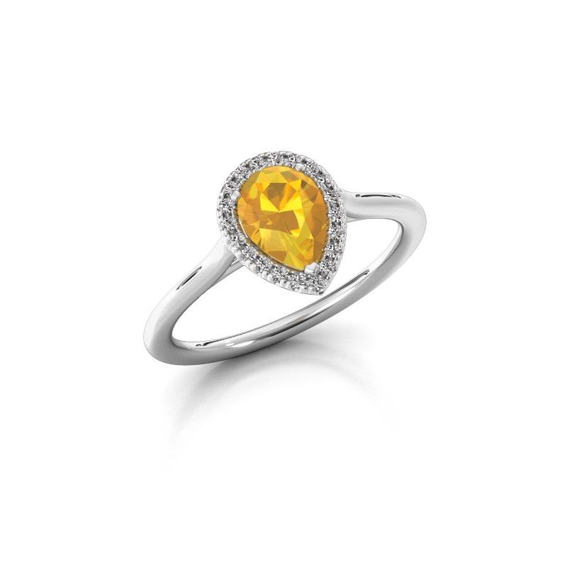 Image of Engagement ring seline per 1<br/>950 platinum<br/>Citrin 7x5 mm