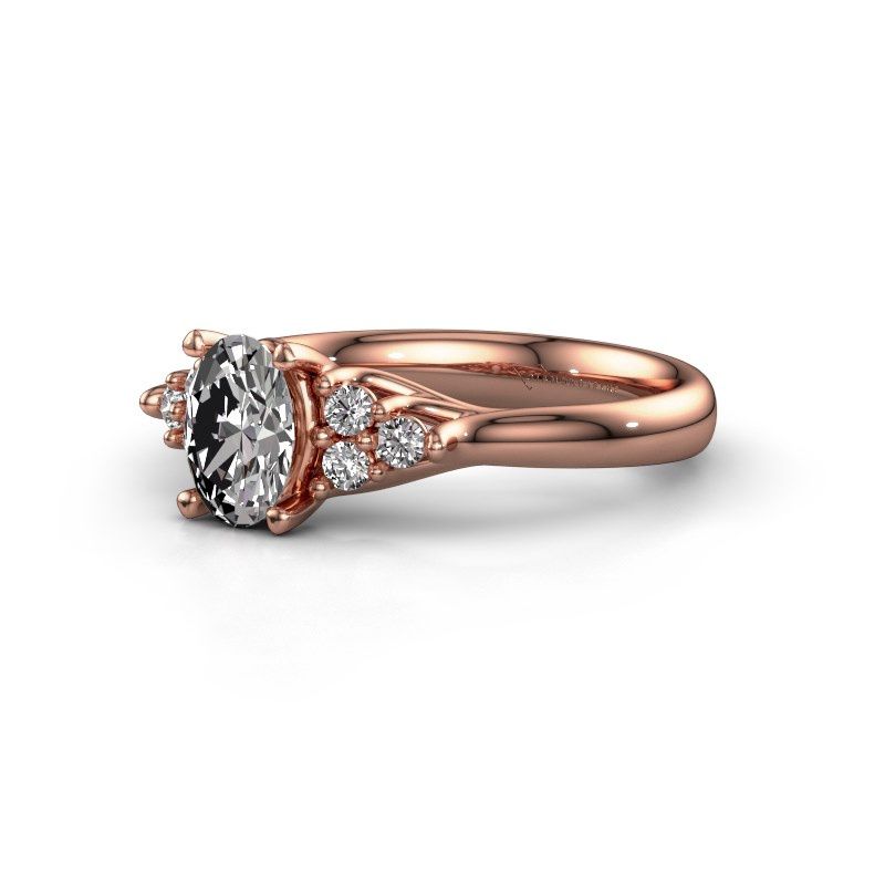 Afbeelding van Verlovingsring Monika OVL<br/>585 rosé goud<br/>Diamant 0.85 crt