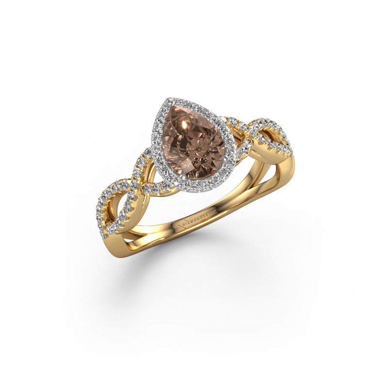 Verlobungsring Dionne pear 585 Gold Braun Diamant 0.99 crt