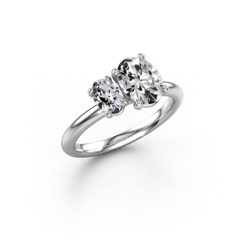 Engagement ring Toi et Moi OVL-OVL 950 platinum lab grown diamond 1.50 crt