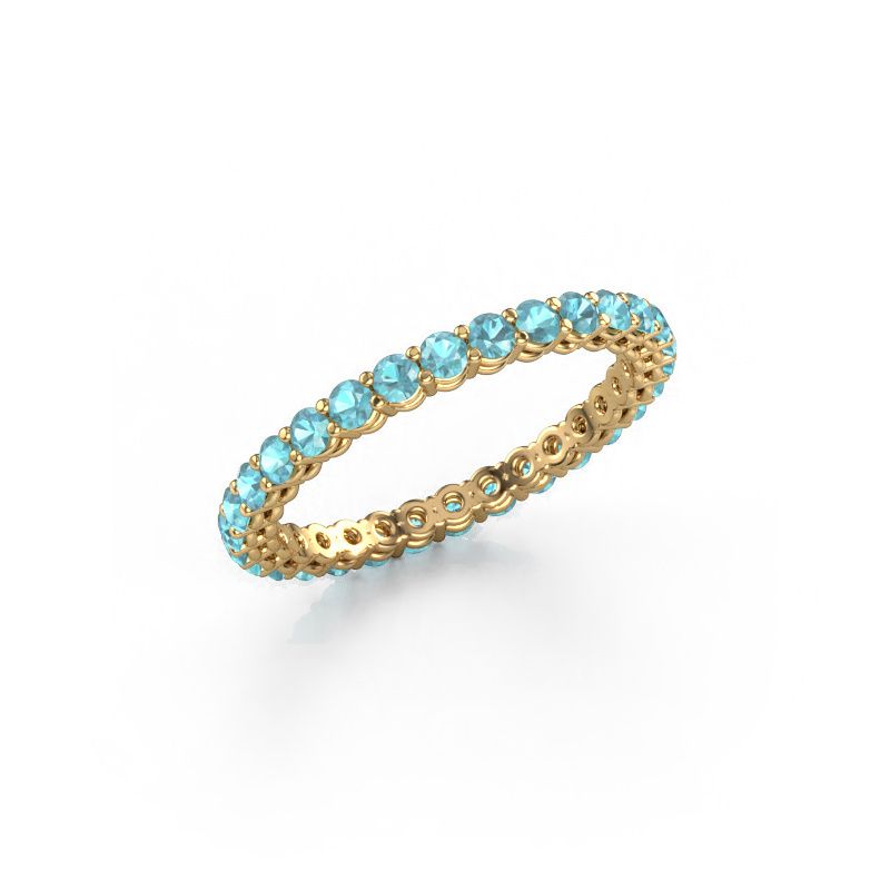 Stackable ring Michelle full 2.0 585 gold blue topaz 2 mm