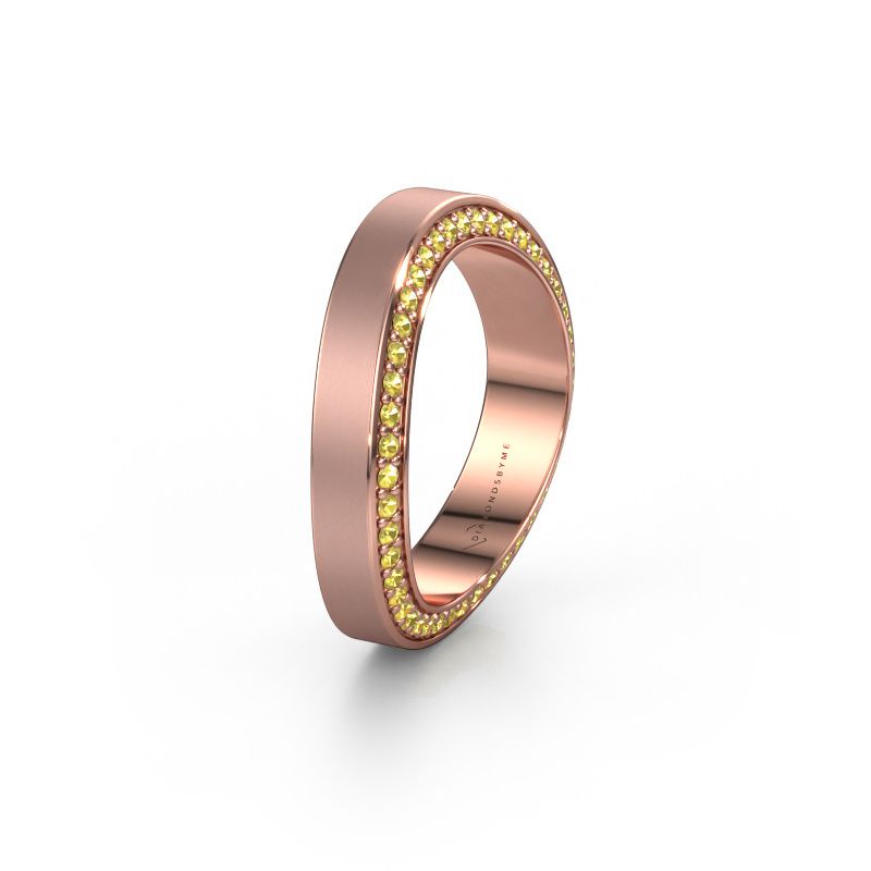 Trouwring WH2029AM 585 rosé goud gele saffier ±5x2.2 mm
