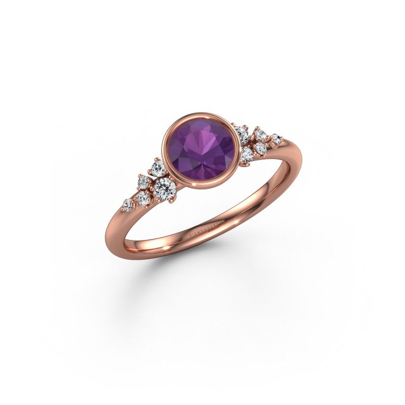 Verlobungsring Aliyah RND 585 Roségold Amethyst 5.7 mm