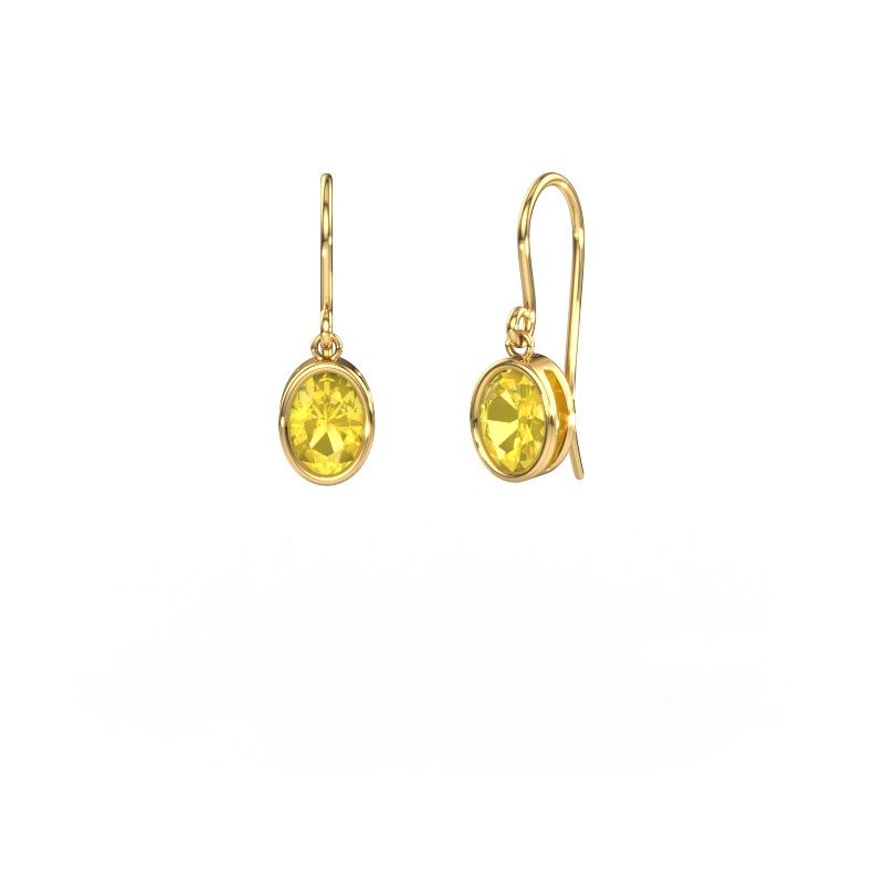 Earrings Lavon OVL 585 gold yellow sapphire 7x5 mm