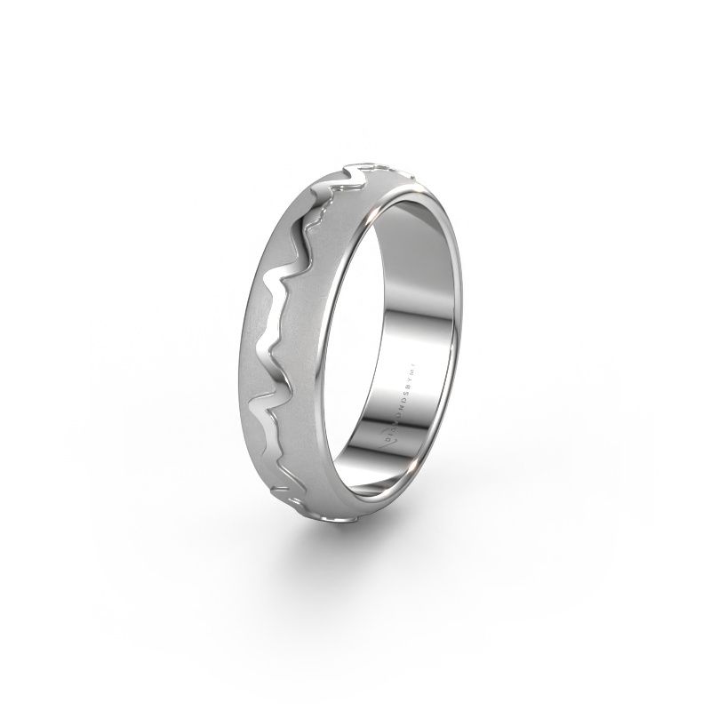Trauring Heartbeat 1 585 Weißgold ±5x2 mm