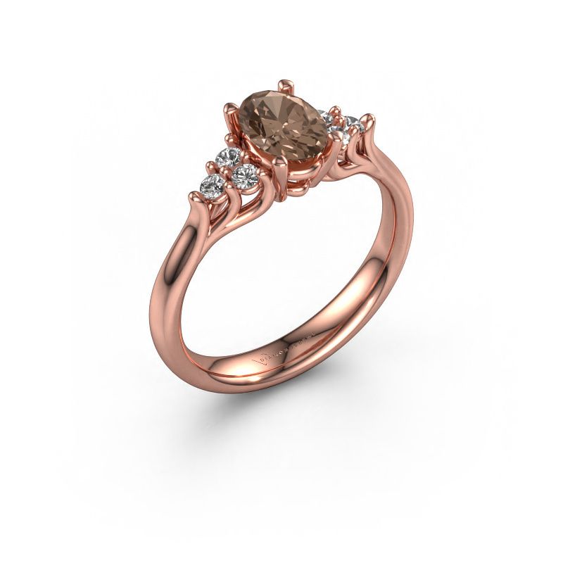Engagement ring Monika OVL 585 rose gold brown diamond 0.85 crt