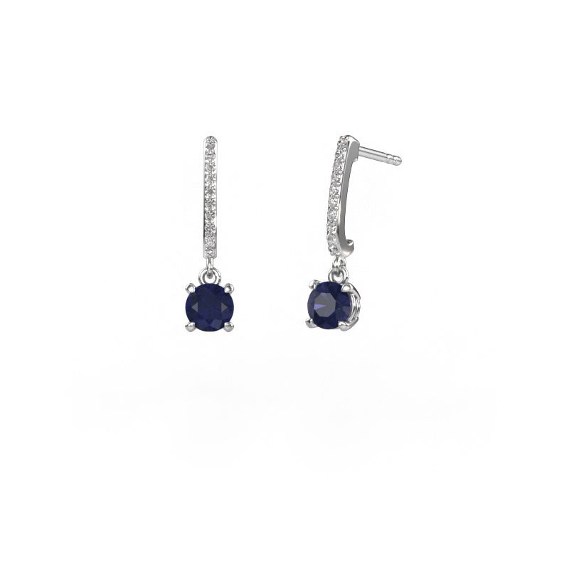 Drop earrings Tanja 1 585 white gold sapphire 5 mm