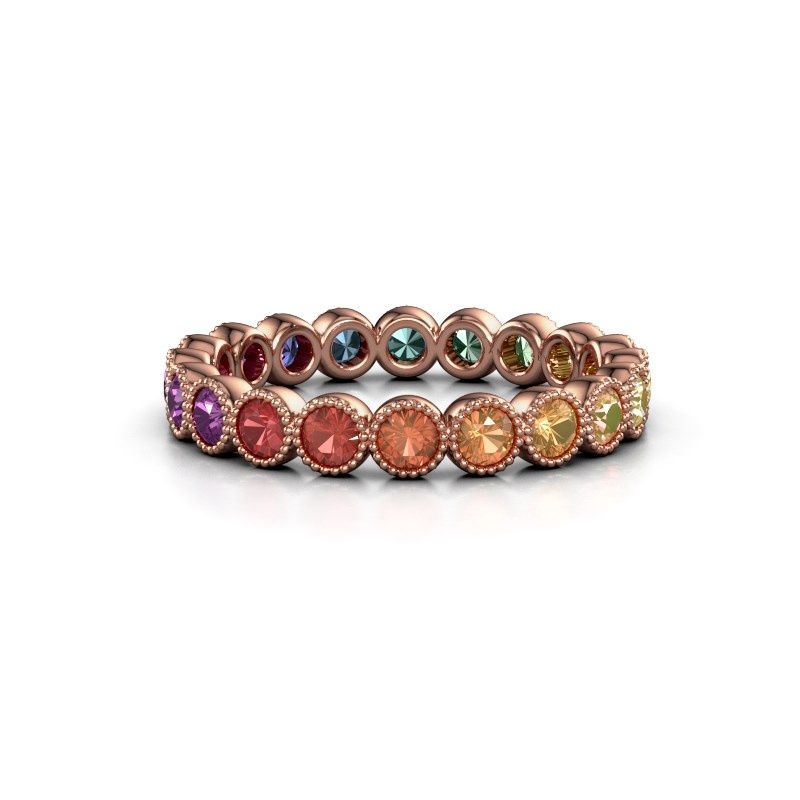 Image of Ring mariam 0.05<br/>585 rose gold<br/>rainbow sapphire 1 2.4 mm