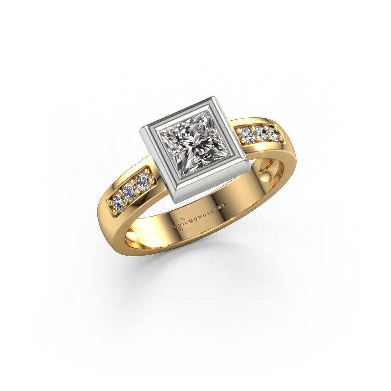 Ring Charlotte Square 585 gold zirconia 5 mm
