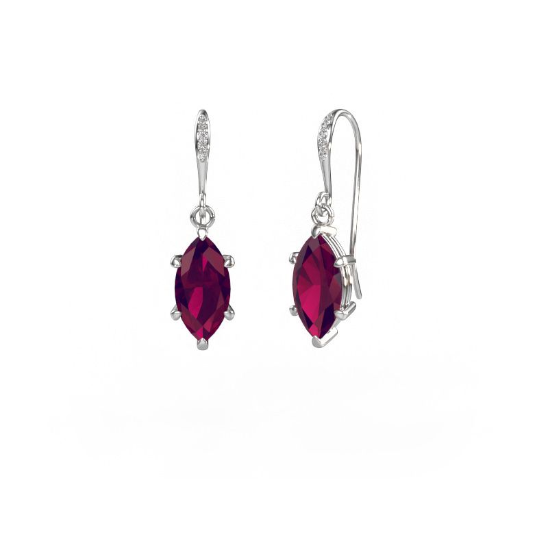 Pendants d'oreilles Laurie MRQ 2 950 platine rhodolite 10x5 mm