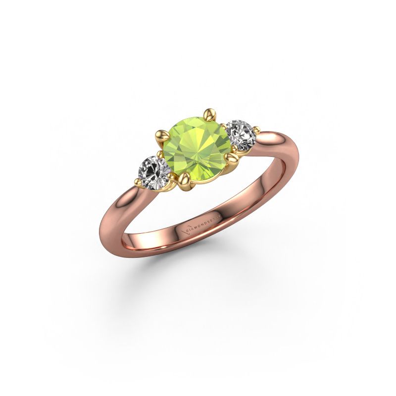 Verlobungsring Lieselot RND 585 Roségold Peridot 6.5 mm