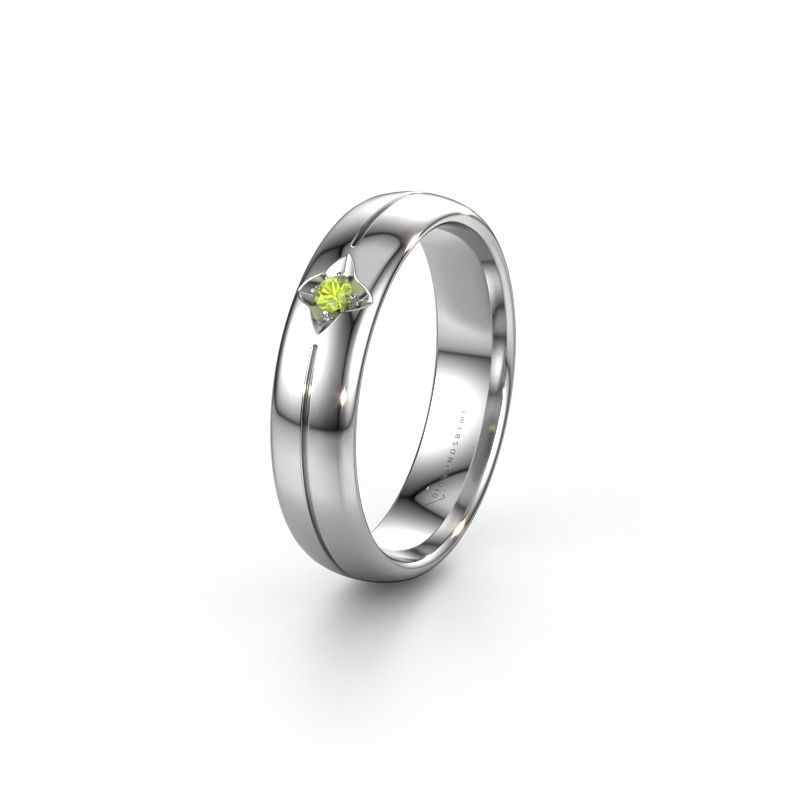 Wedding ring WH0221L35X 950 platinum peridot ±5x1.5 mm
