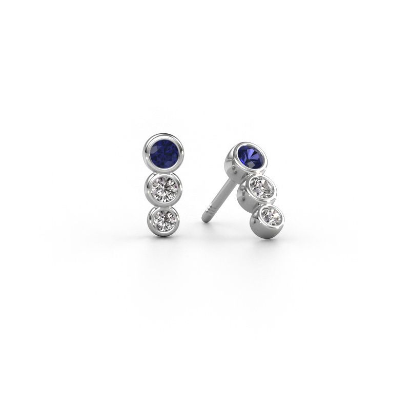 Earrings Felica 585 white gold sapphire 2.7 mm