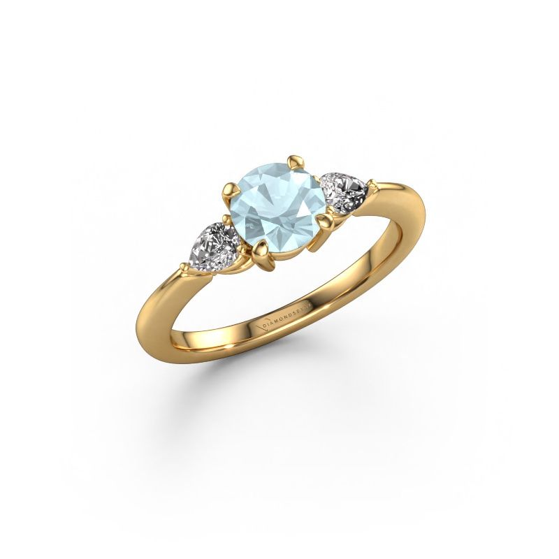 Engagement ring Chanou RND 585 gold aquamarine 6 mm