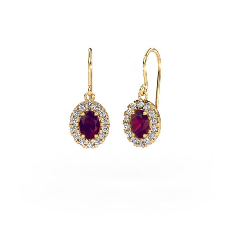 Ohrhänger Jorinda 1 585 Gold Rhodolit 7x5 mm