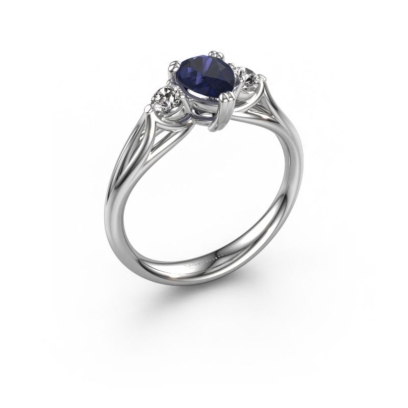 Verlobungsring Amie per 950 Platin Saphir 7x5 mm