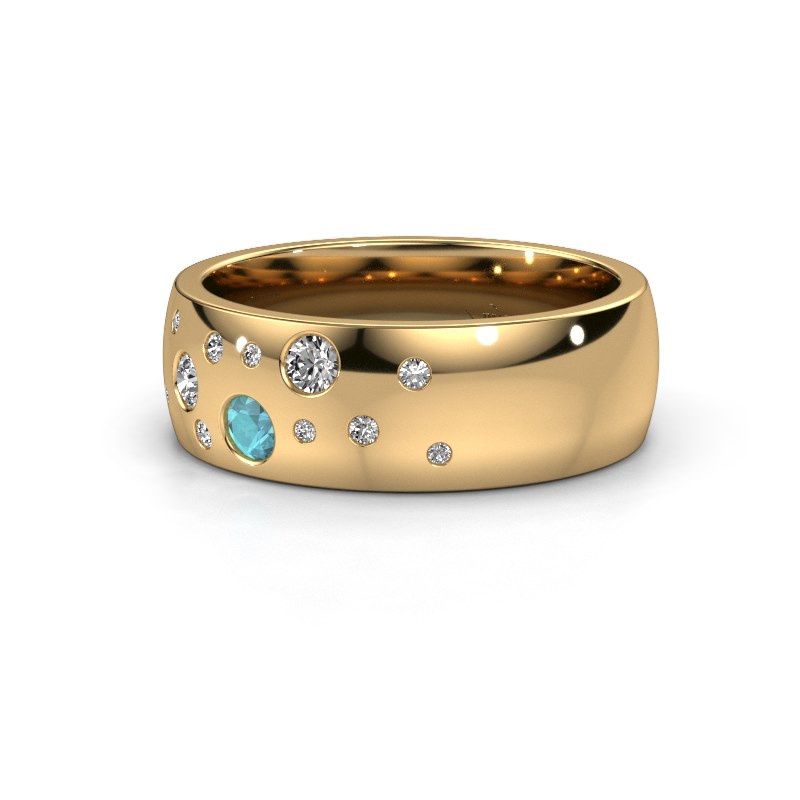 Image of Wedding ring WH0141L26BP<br/>585 gold ±7x2 mm<br/>Blue topaz