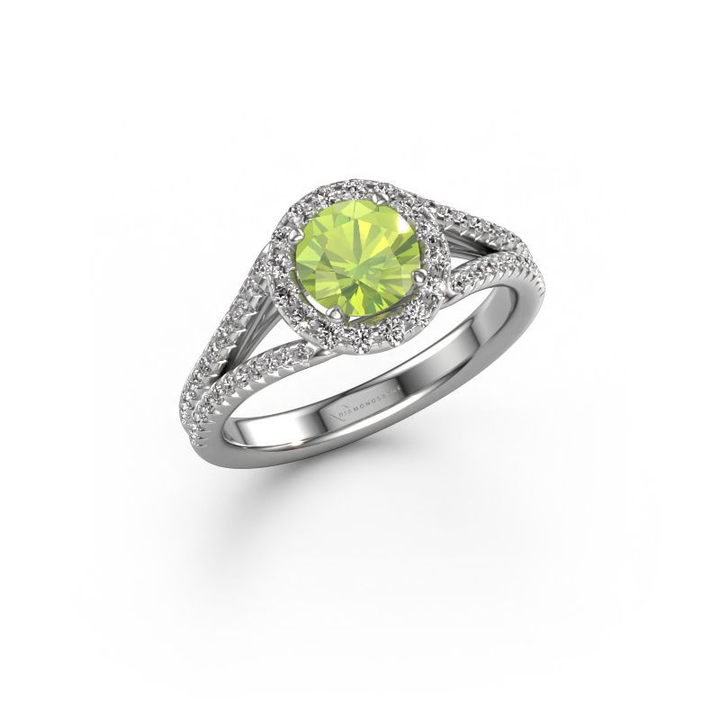 Verlobungsring Verla rnd 2 585 Weißgold Peridot 6.5 mm