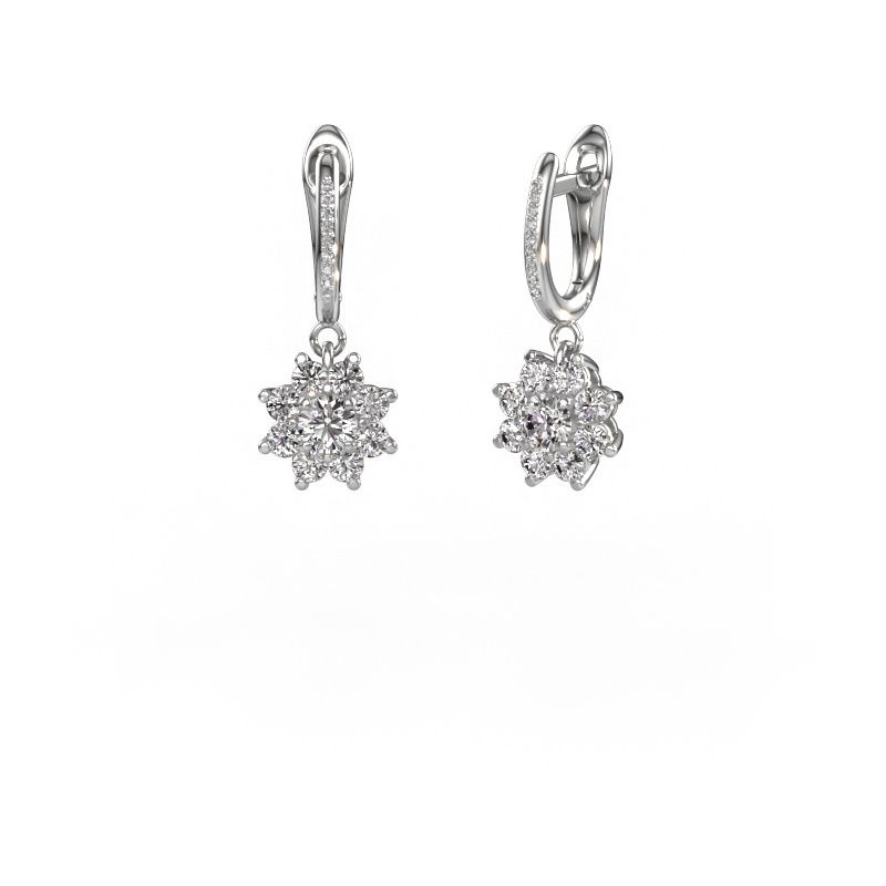 Pendants d'oreilles Camille 2 585 or blanc diamant 1.425 crt