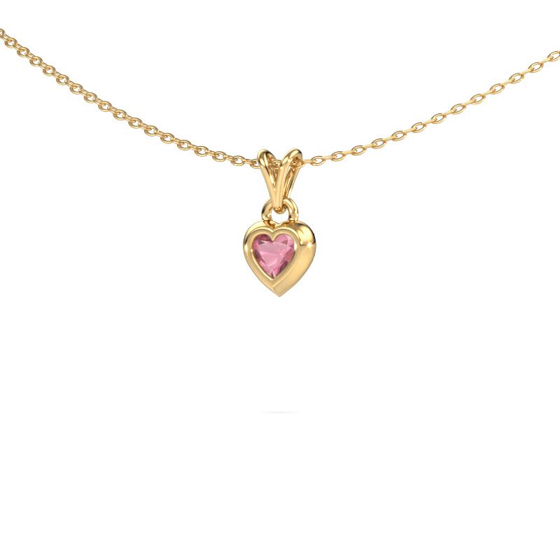 Pendant Charlotte Heart 585 gold tourmaline pink 4 mm
