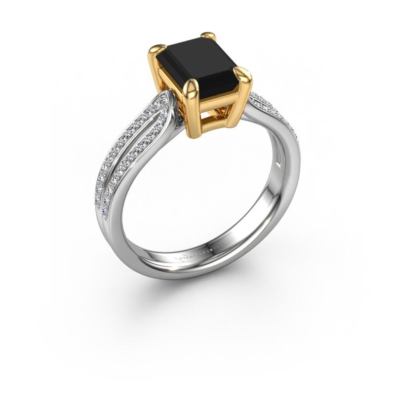 Engagement ring Antonia eme 2 585 white gold black diamond 4.43 crt